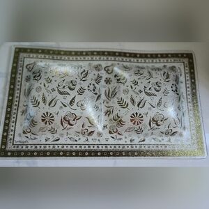 Vintage Georges Briard Rectangular Gold Divided Serving Dish 8.5x14.5